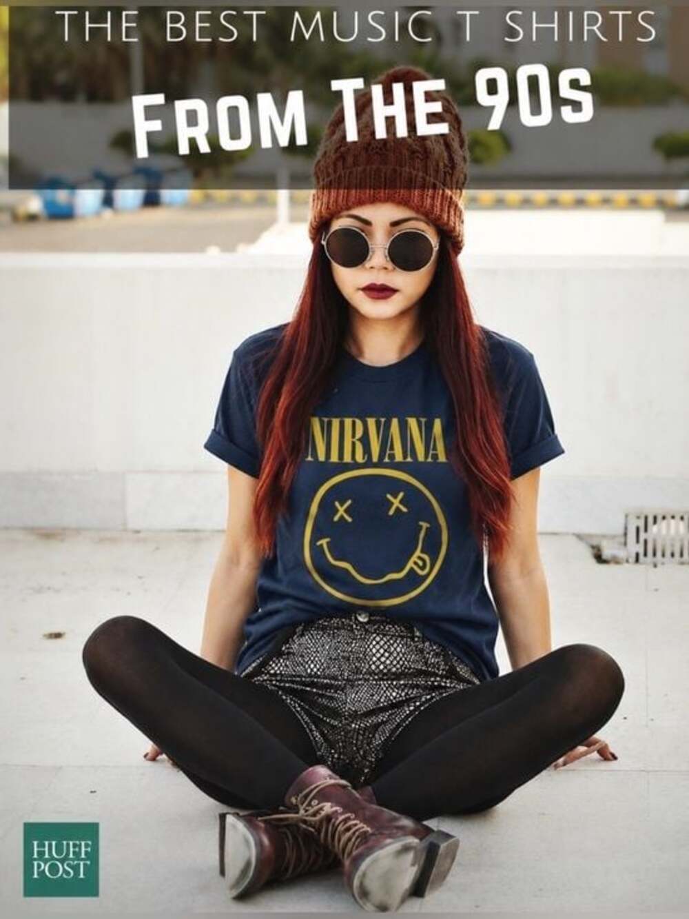 Nirvana Faded Blue Smiley Face Band Tee S/M 90s Grunge